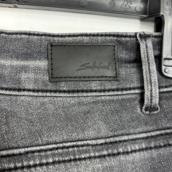 Subdued Womens Size 23 Jeans High Rise Soft Flare Charcoal Gray Stretch Pockets - Picture 6 of 8